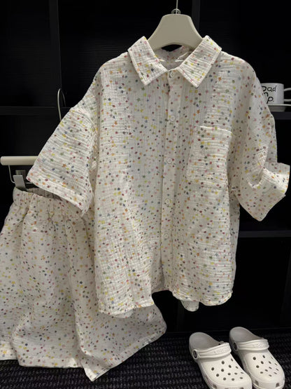 Boys' summer pure cotton short sleeved set