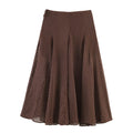 Commuting style versatile polka dot MIDI skirt