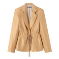 Single breasted drawstring design suit jacket