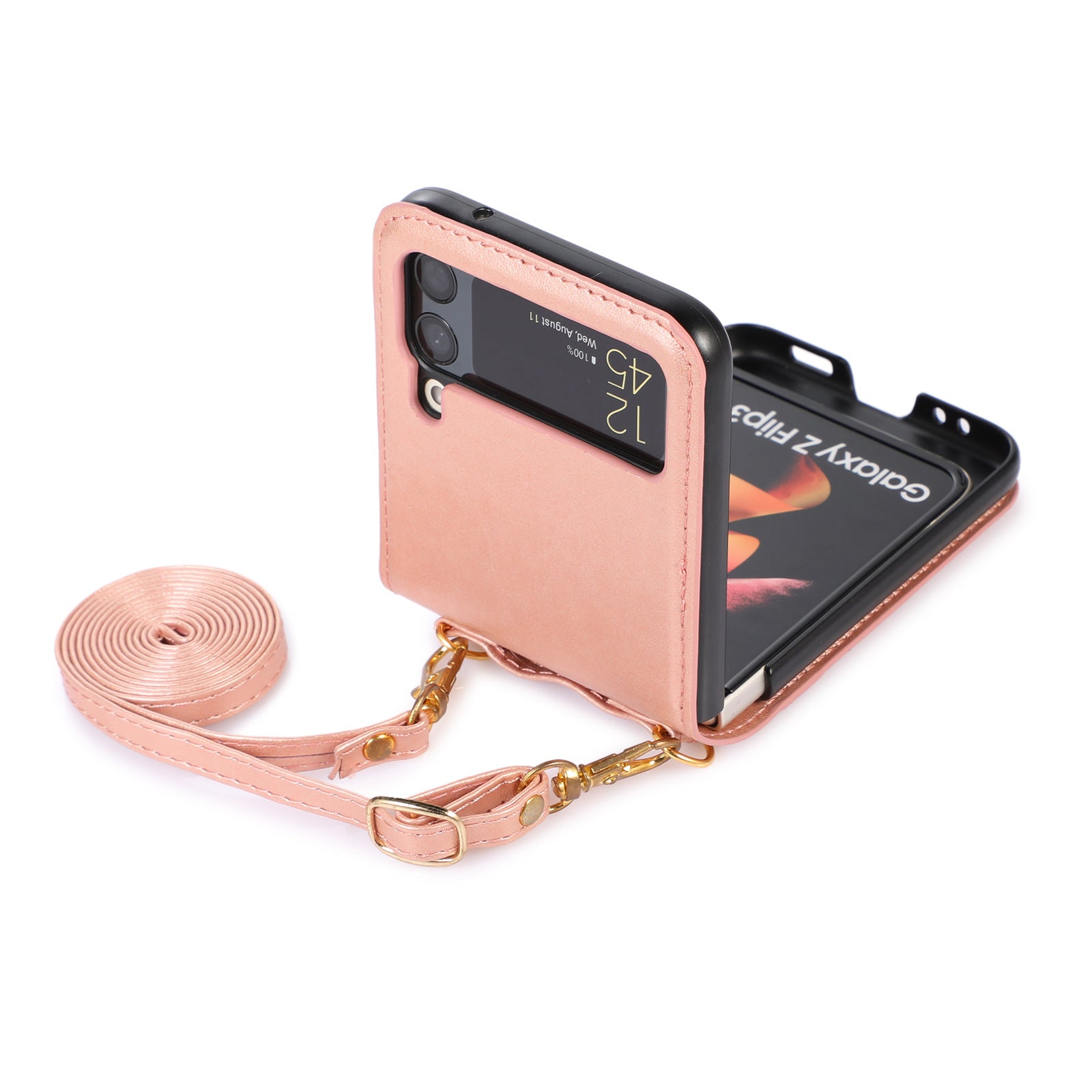 Nouvelle coque de téléphone à écran pliable Samsung Z Flip5 avec couverture de protection pour carte Galaxy Z Flip4 à extension diagonale