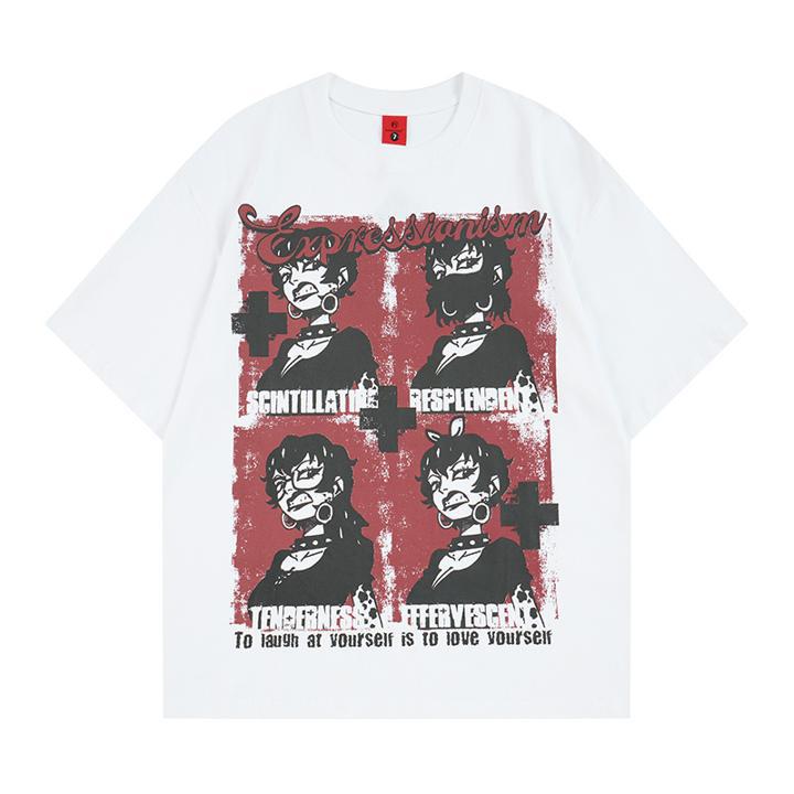 Anime character printed short sleeved T-shirt