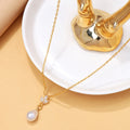 Chaîne de clavicule perle et zircon