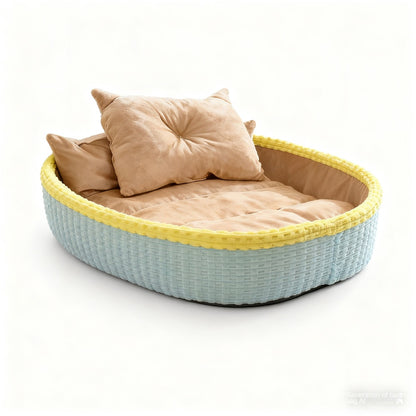 Dog House Winter Warm Dog Bed Half-Enclosed Pet Dog House Cat Bed Pet Mat Pet Cage Pet Enclosure