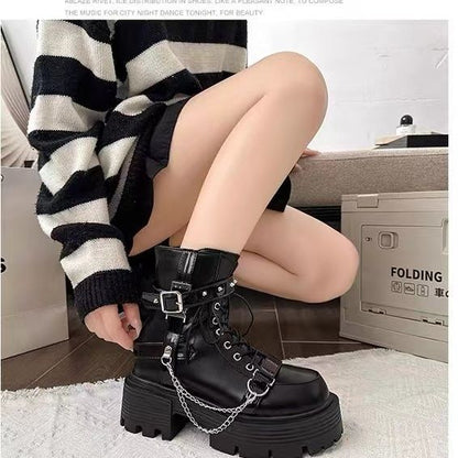 Thick soled Martin boots