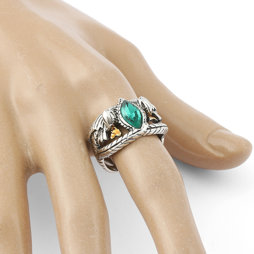 Lord of the Rings Aragorn Ring with Gemstone Men's Ring Cosplay Costume Accessory Jewelry for Men