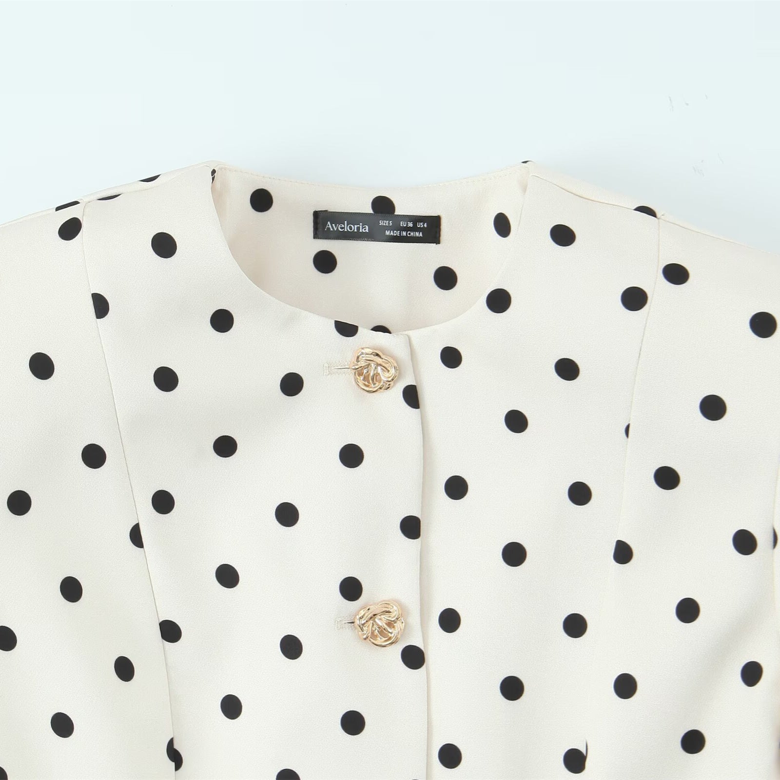 Elegant polka dot shaped button up sleeve suit jacket