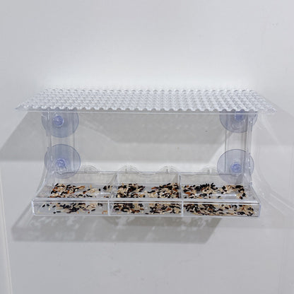 Outdoor Window Bird Feeder Transparent Window Bird House with Strong Suction Cup Installation