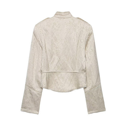 Retro style street jacquard short jacket