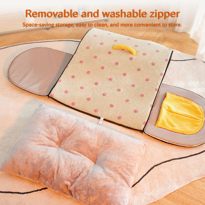 Multifunctional Pet House: Heated Winter Tent Bed for Cats & Large Dogs with Storage Drawers & Washable Cushion