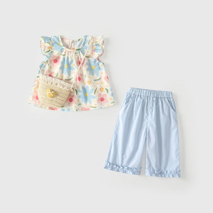 Sleeveless top and children's pants set