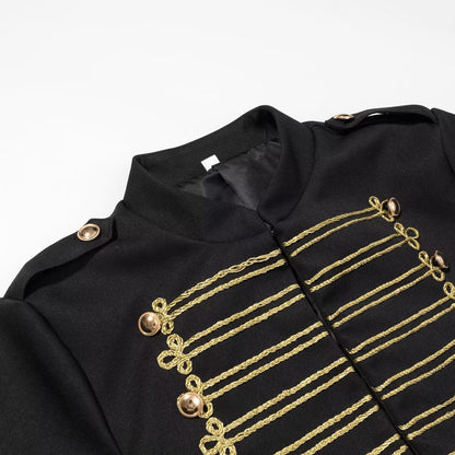 Stand up collar long sleeved knotted short jacket
