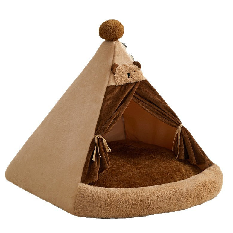 All-Season Pet Tent for Small to Medium Dogs Closed Type Provides Warmth and Security for Bichon Frise in Winter
