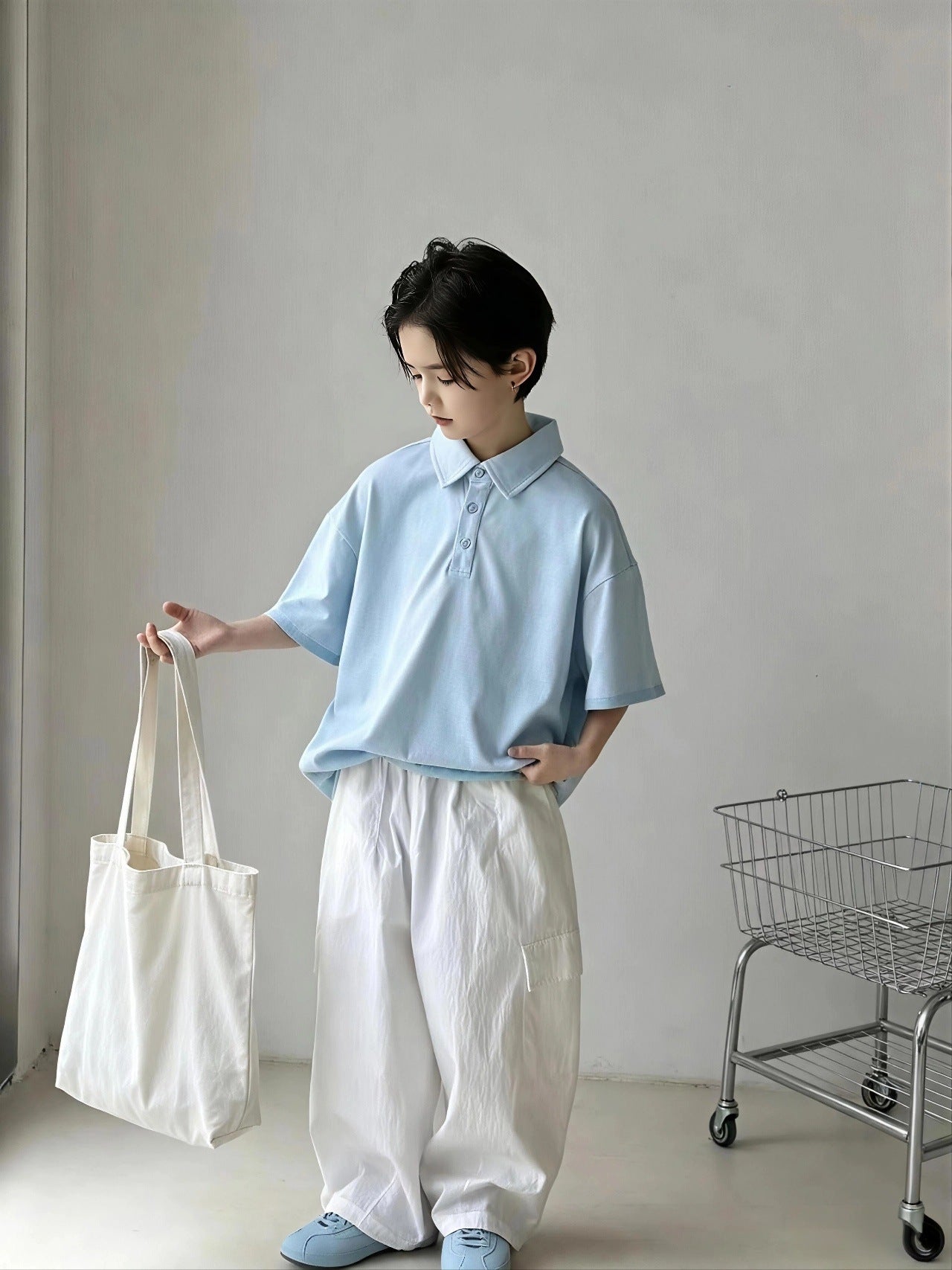 Children's mid sleeved polo shirt