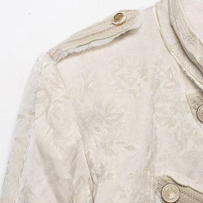 Retro style street jacquard short jacket