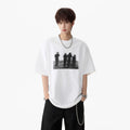 Printed White Short Sleeve T-Shirt for Men