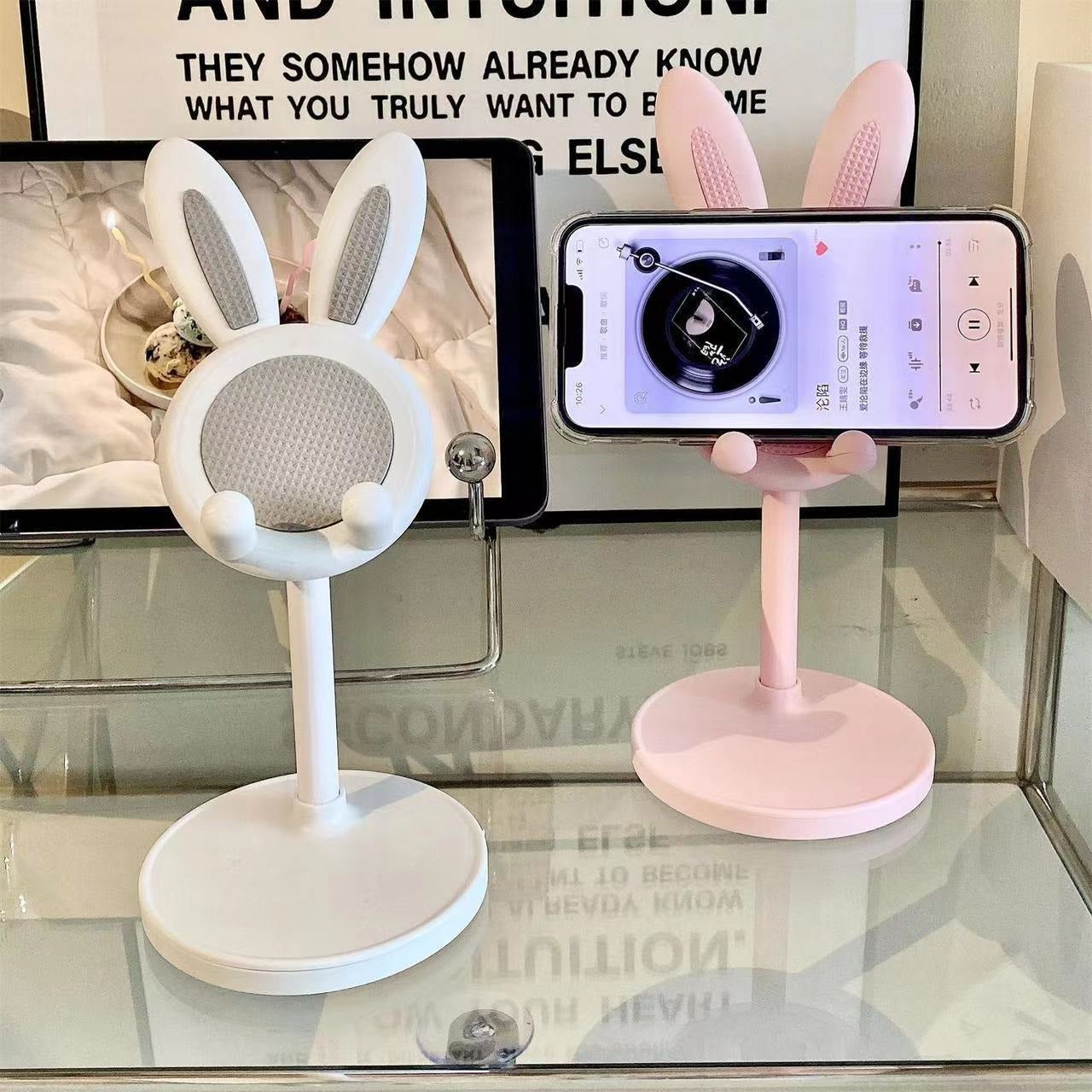 Dessin animé Petit Lapin Support de Téléphone Portable de Bureau Support de Tablette pour Drama en Direct Support de Tablette pour Étudiant Paresseux Cadeau