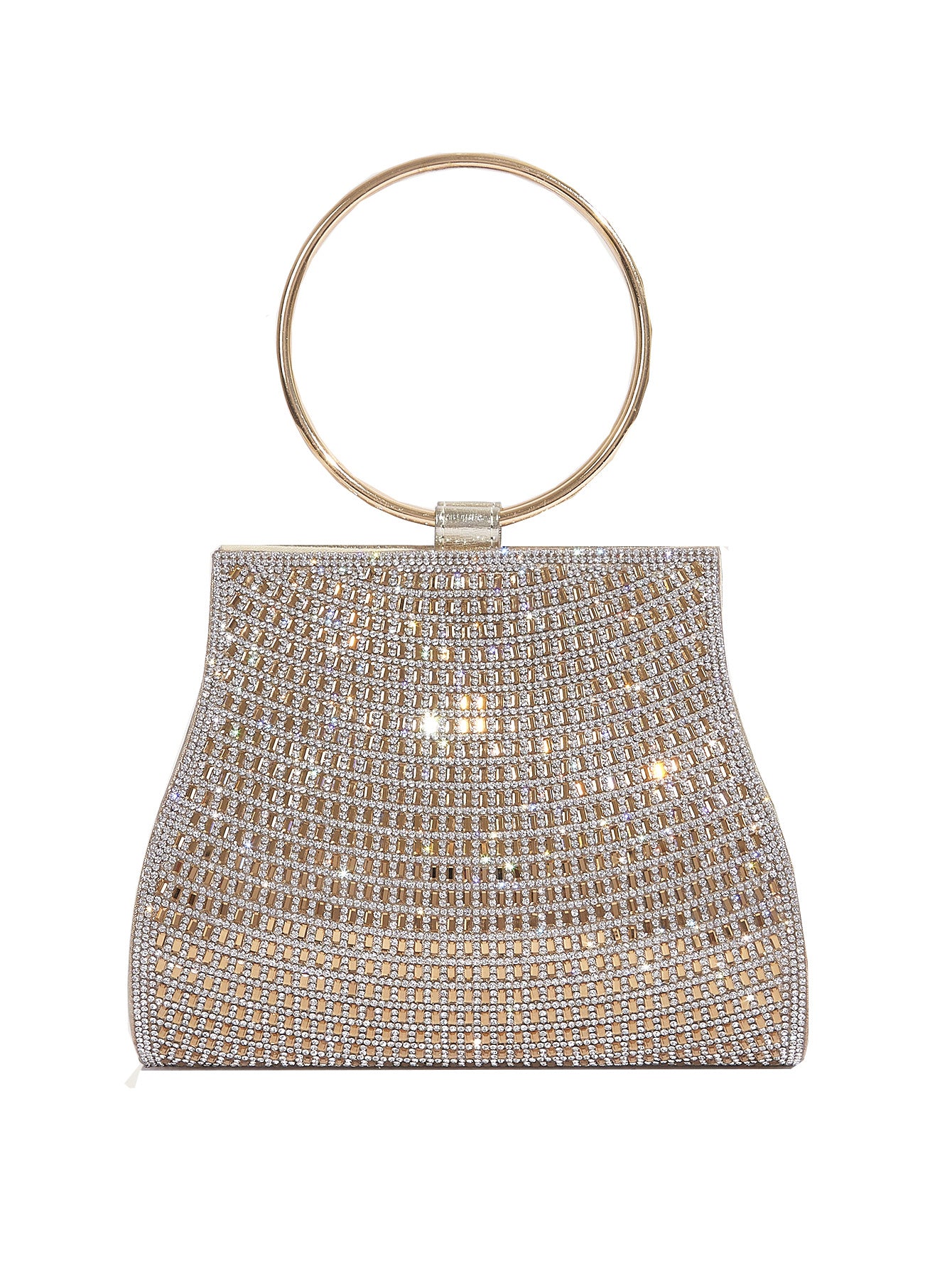 Sac chaîne à boucle magnétique en PU orné de diamants