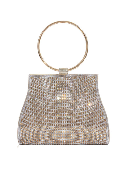 Sac chaîne à boucle magnétique en PU orné de diamants