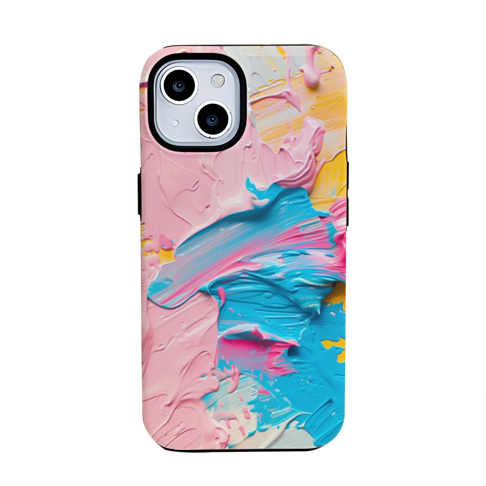 Coque de téléphone Ins style peinture à l'huile Apple 15pm coque de protection 16pro coque de téléphone 13pm étui de protection 2-en-1 12 femmes