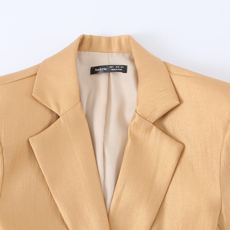 Single breasted drawstring design suit jacket